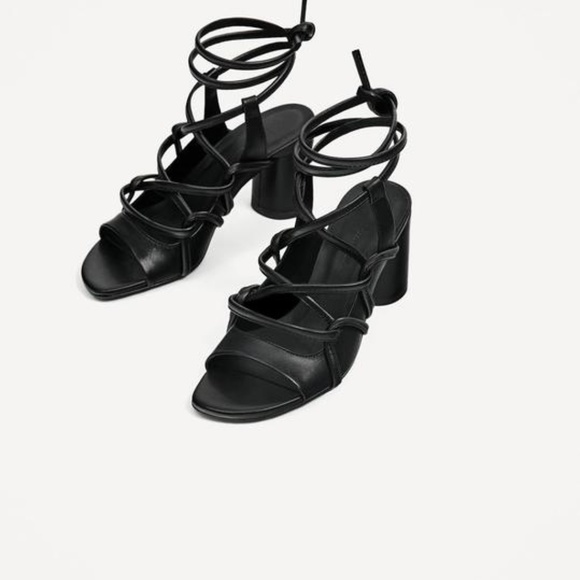 🆕Zara Leather Strappy Heel (Size 6) - Picture 2 of 8